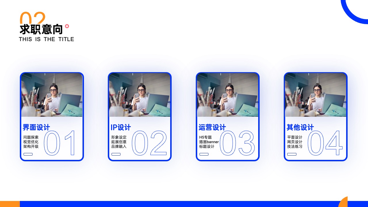 PPT模板  15页蓝黄简约求职应聘个人简历通用ppt模板