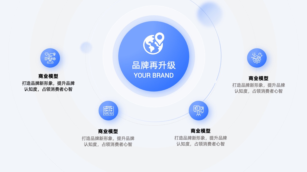 PPT架构 PPT模板  51页蓝色大厂逻辑架构图PPT模板免费下载