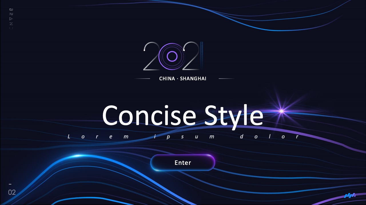 大气科技线条流光科技公司介绍总结PPT模板免费下载