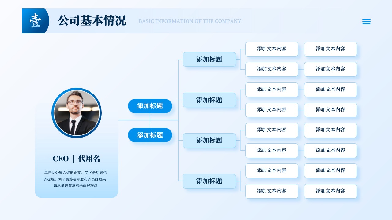 PPT模板  蓝色商务风公司简介企业介绍PPT模板免费下载