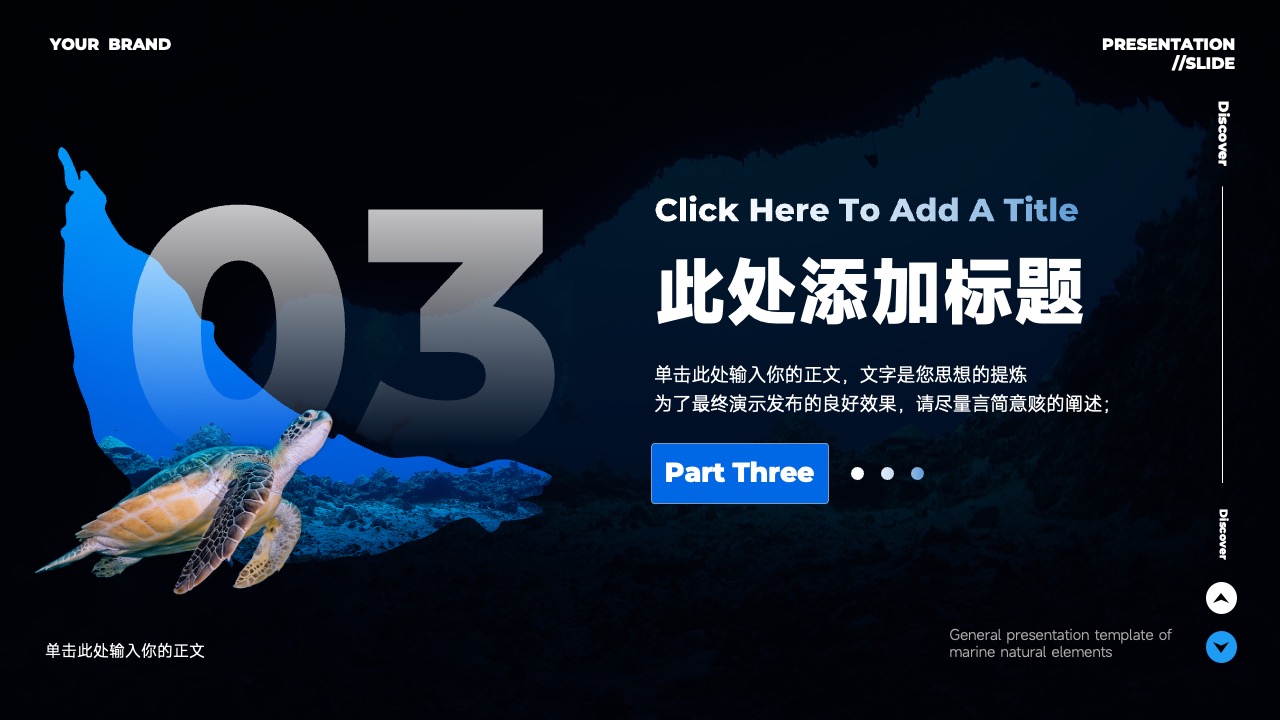 PPT模板  深色海洋自然元素通用PPT