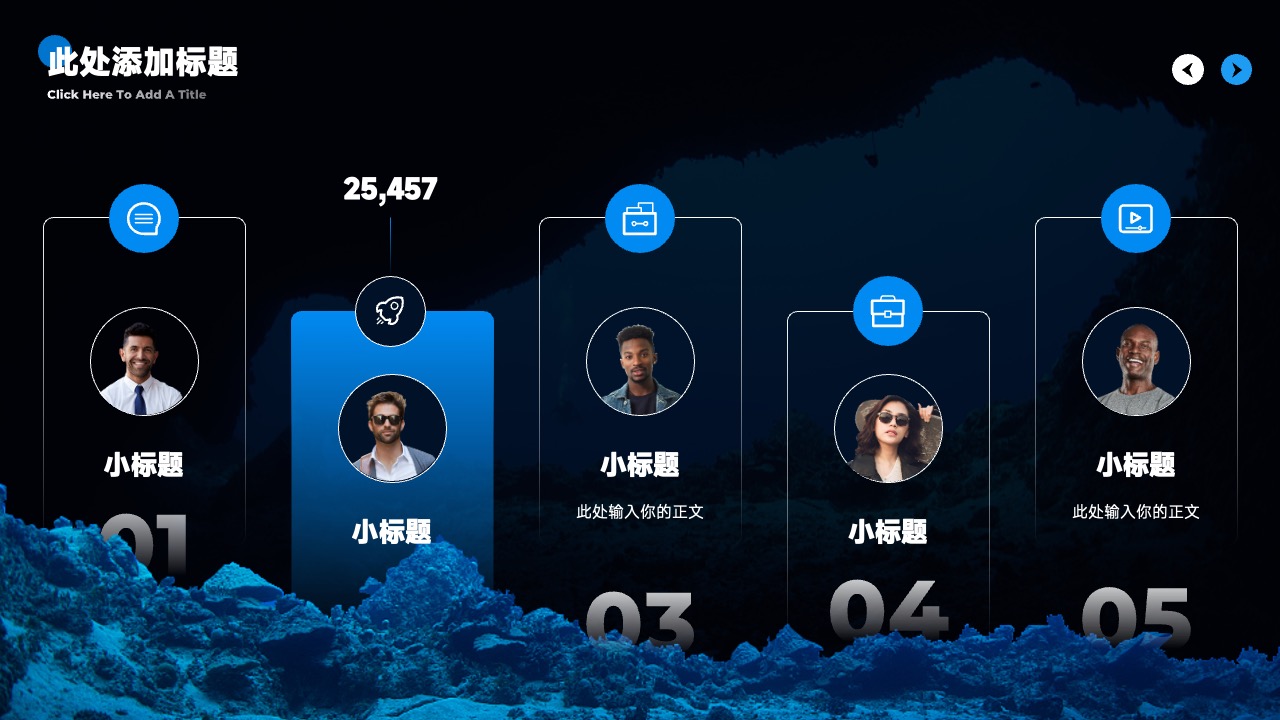 PPT模板  深色海洋自然元素通用PPT