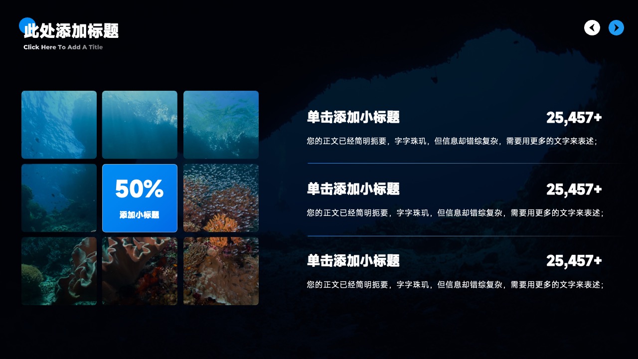PPT模板  深色海洋自然元素通用PPT