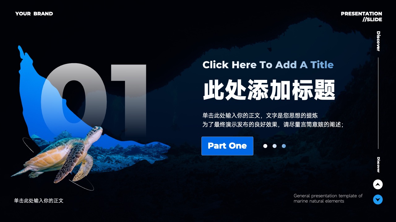 PPT模板  深色海洋自然元素通用PPT