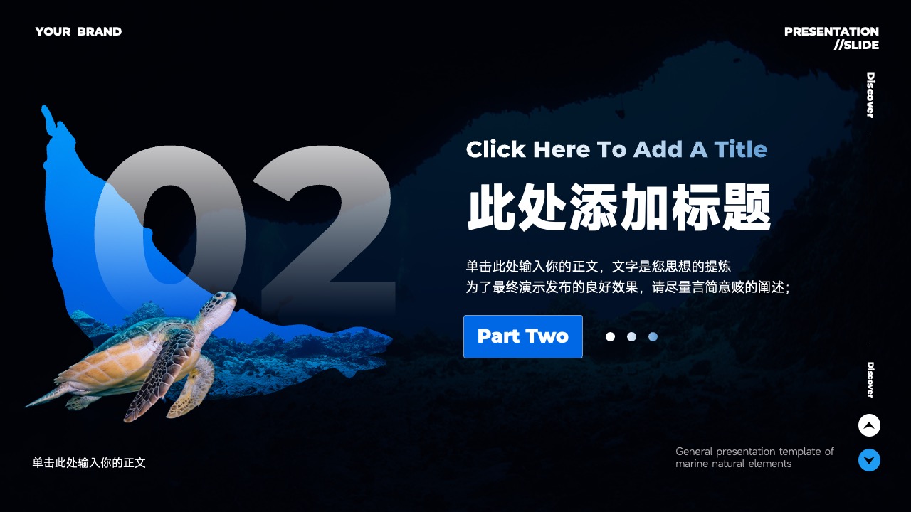 PPT模板  深色海洋自然元素通用PPT