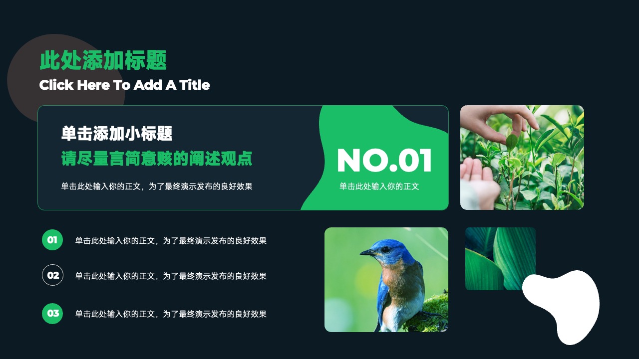 PPT模板  深色自然元素通用演示PPT模板免费下载