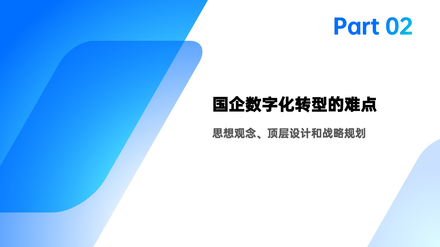 PPT模板  20页蓝色国企数字化转型报告市场报告PPT模板免费下载