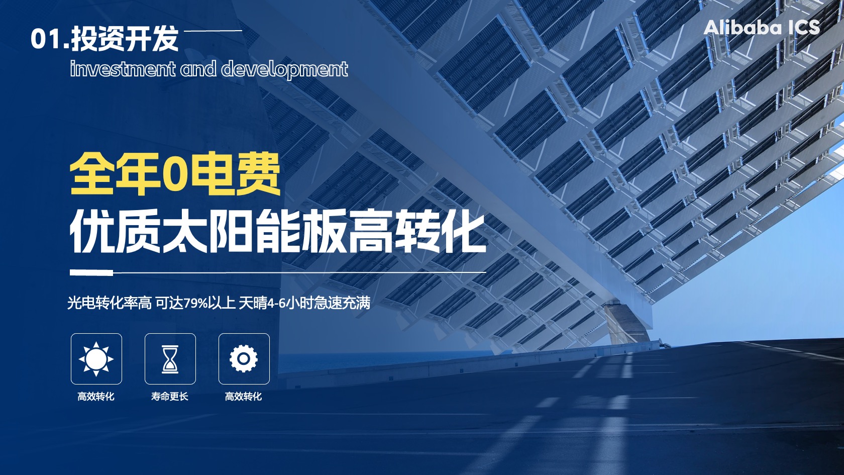 PPT模板  22页新能源光伏项目介绍大学生创业大赛蓝色科技时尚PPT模板免费下载
