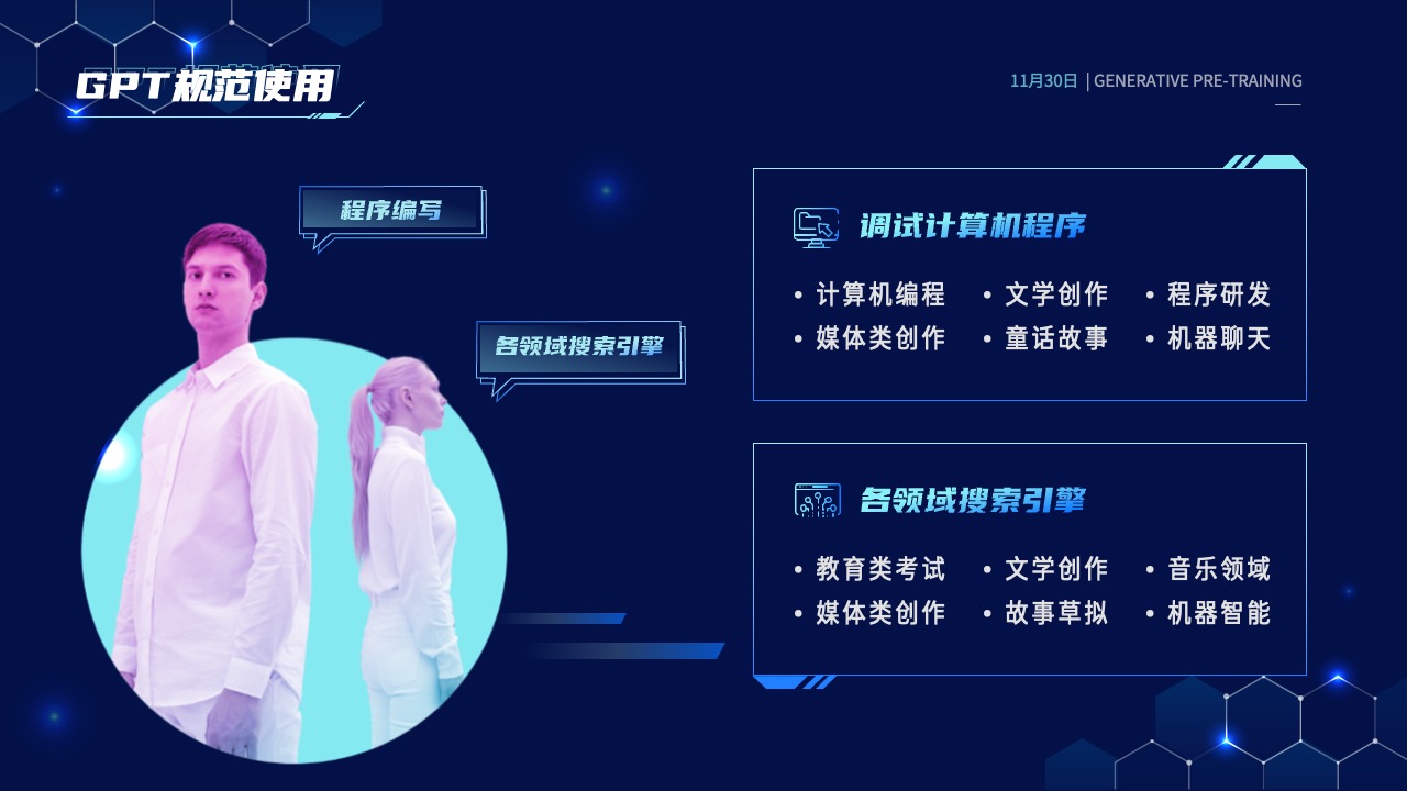PPT模板  科技风CHAT GPT AI 人工智能技术介绍PPT模板免费下载