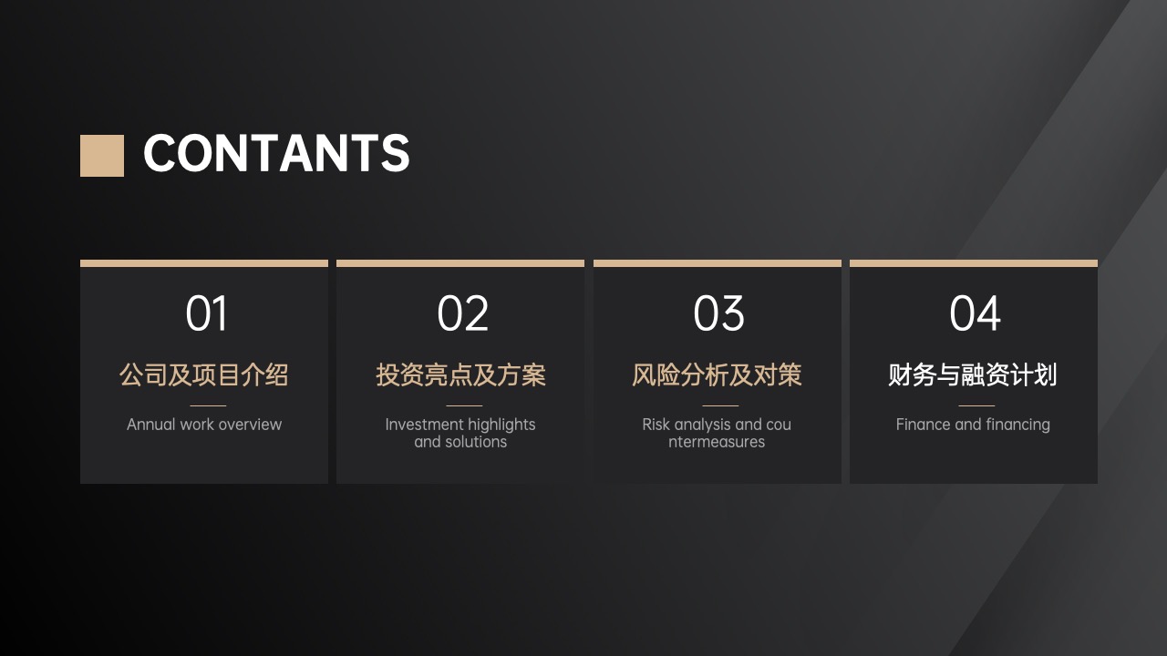 PPT模板  黑金质感商业计划书PPT模板免费下载