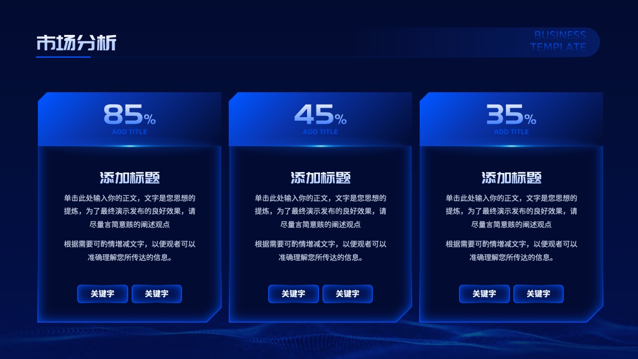 PPT模板  蓝色科技风商业计划书PPT模板免费下载