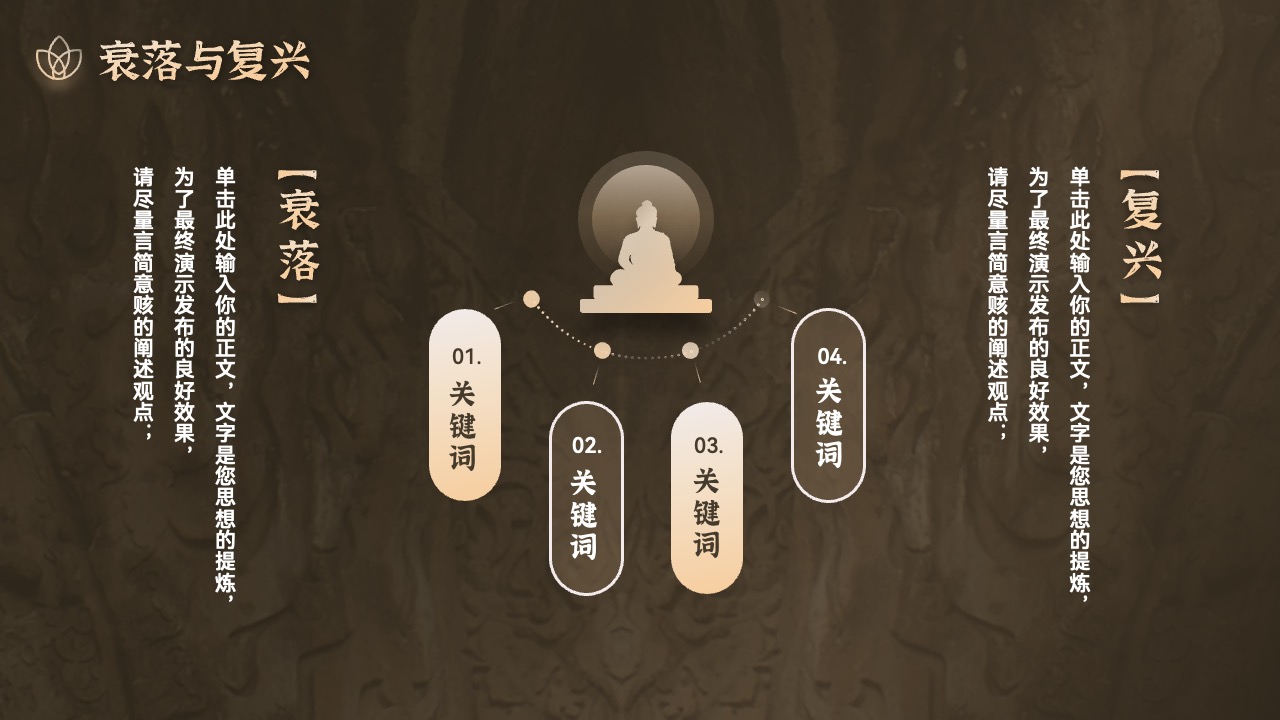 PPT模板  中国汉传佛教发展史解读PPT模板免费下载