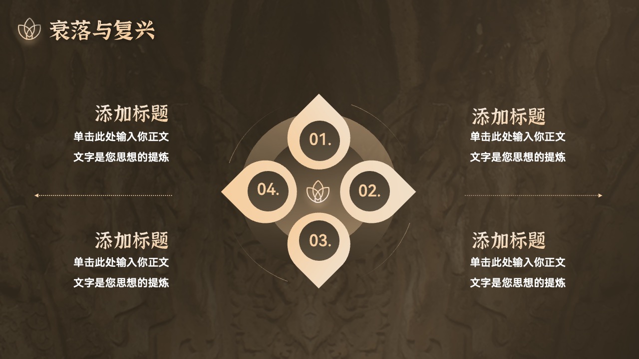 PPT模板  中国汉传佛教发展史解读PPT模板免费下载