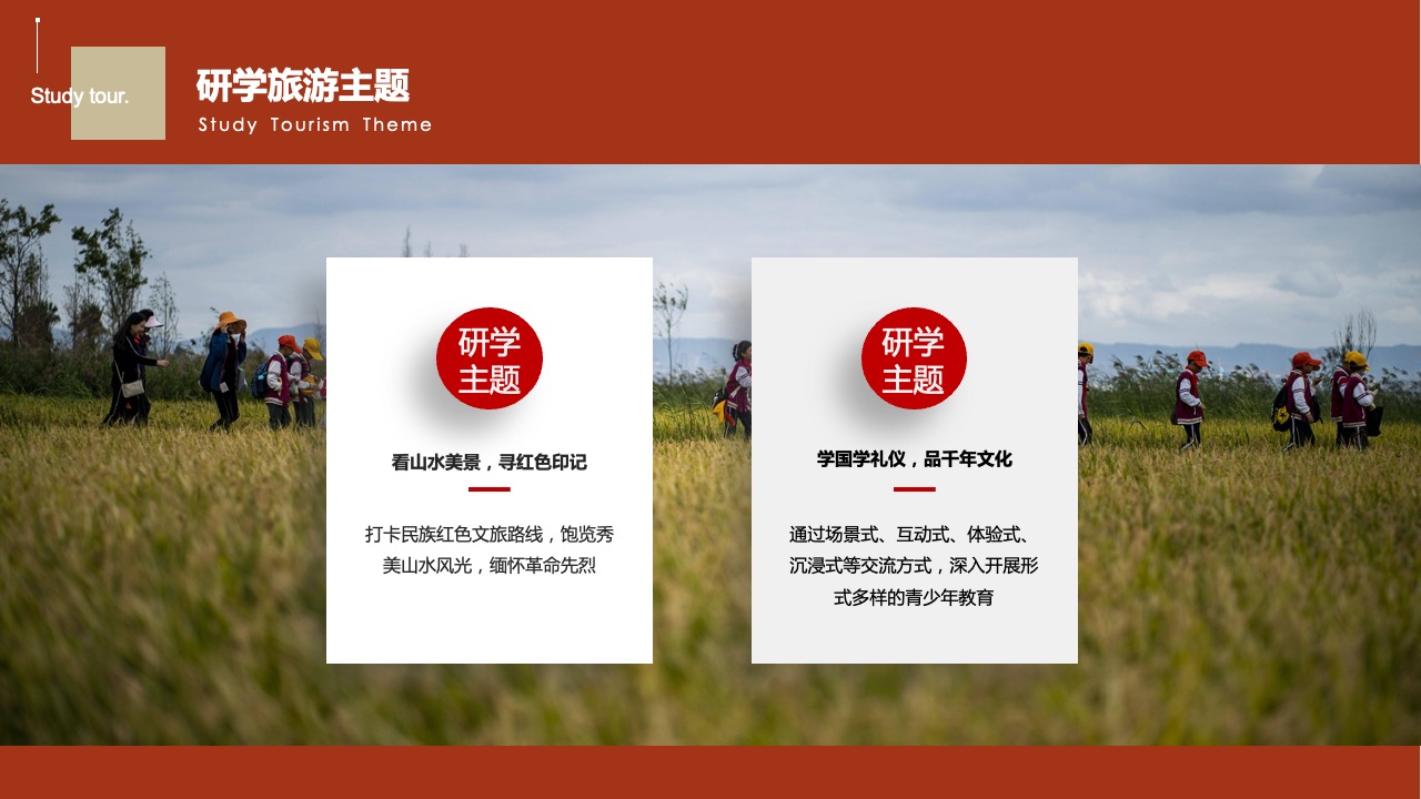 PPT模板  楚雄环州研学4晚5天游PPT模版
