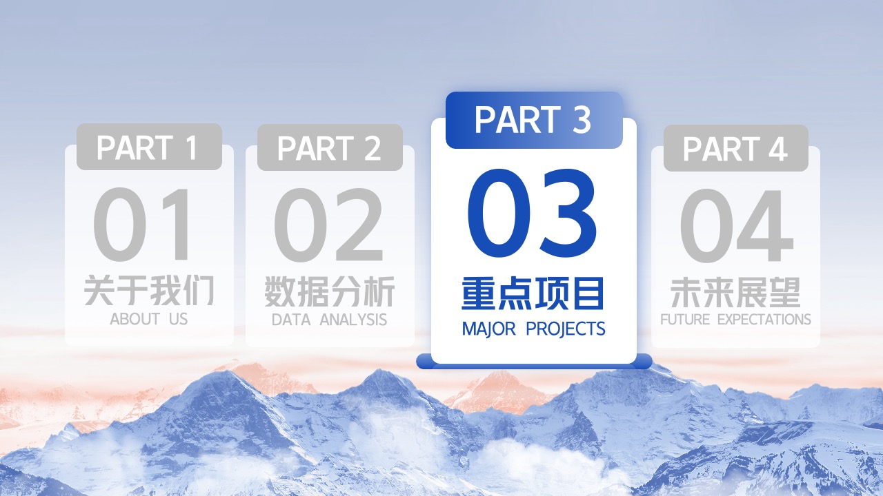 PPT模板  蓝色大气商务企业宣传模板PPT模版