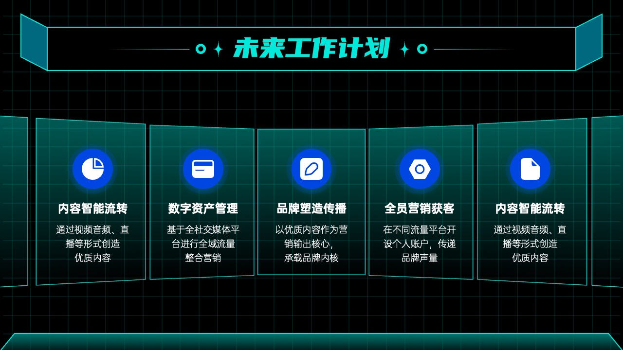 PPT模板  科技酷炫总结汇报PPT模板免费下载