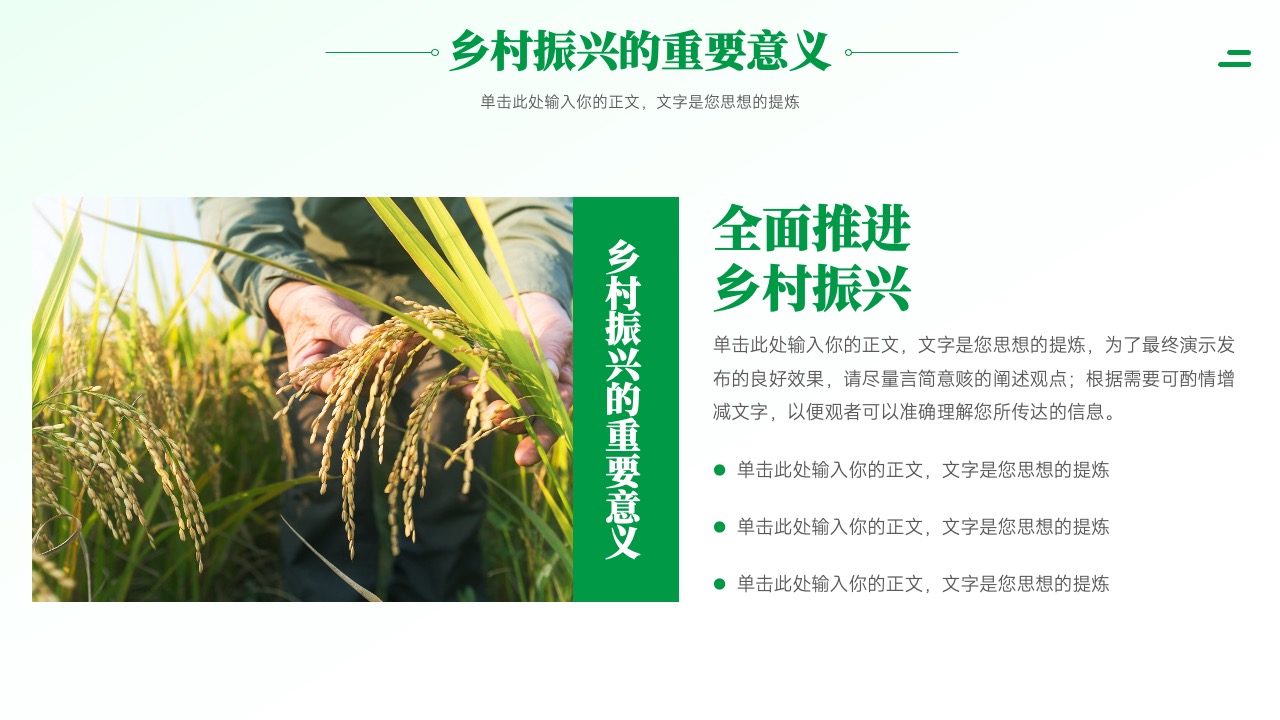 PPT模板  全面推进乡村振兴项目工作汇报PPT模板免费下载