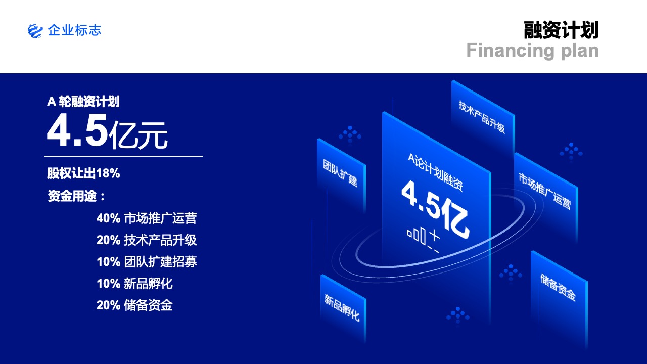 PPT模板  26页蓝色商务投资计划PPT模板免费下载
