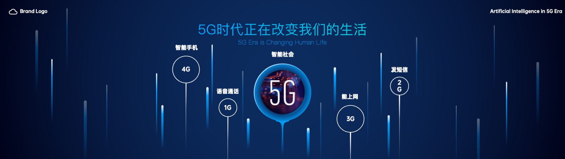 PPT宽屏  5G人工智能城市工业互联网PPT模板免费下载