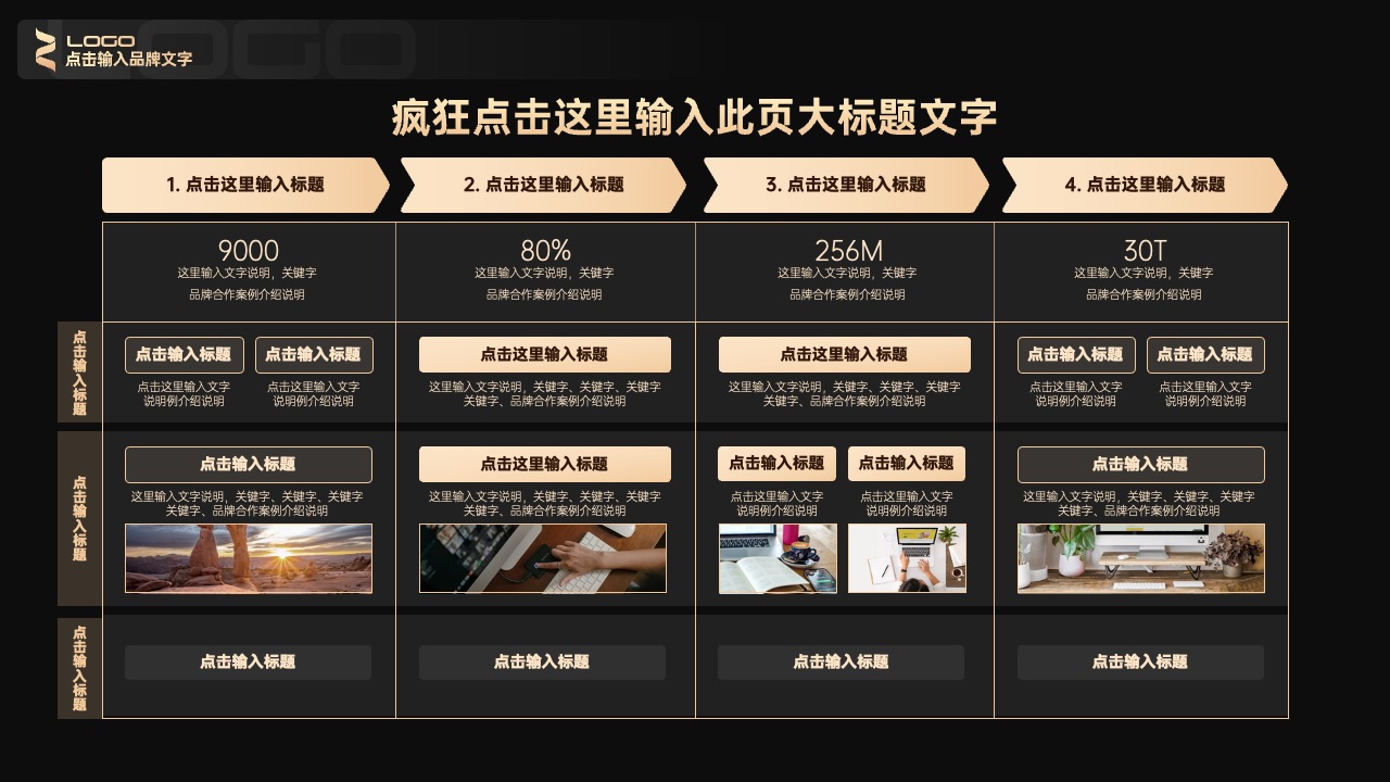 PPT模板  20页黑金系风格商务PPT模板免费下载