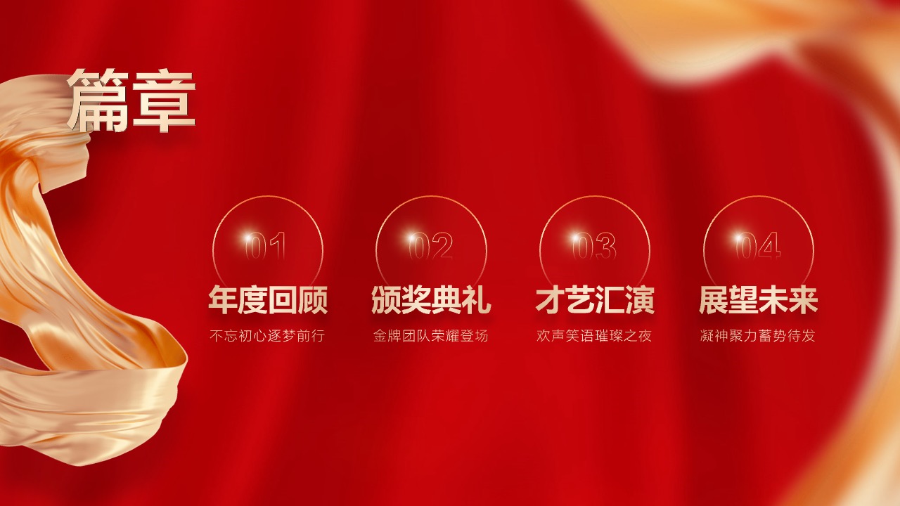 PPT模板 龙年大吉  公司企业年终总结表彰晚会大会PPT模板免费下载
