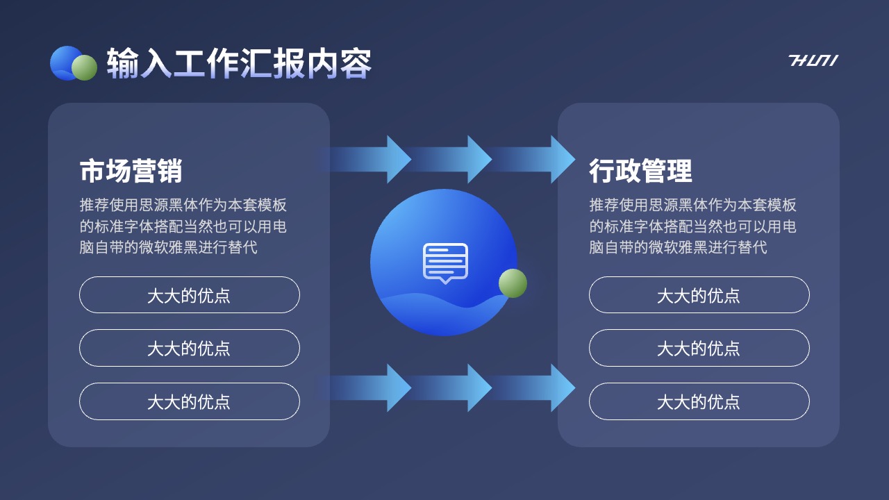 PPT模板  蓝色商务风日常项目工作汇报PPT模板免费下载
