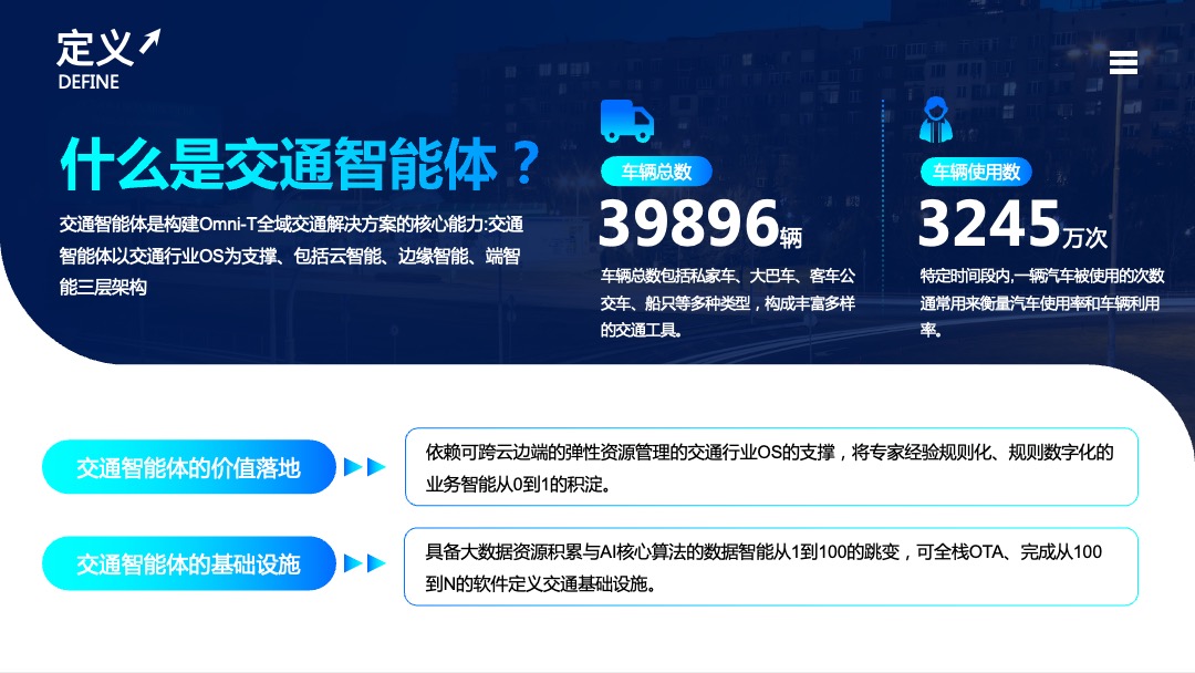 PPT模板  科技风交通智能体PPT模板免费下载