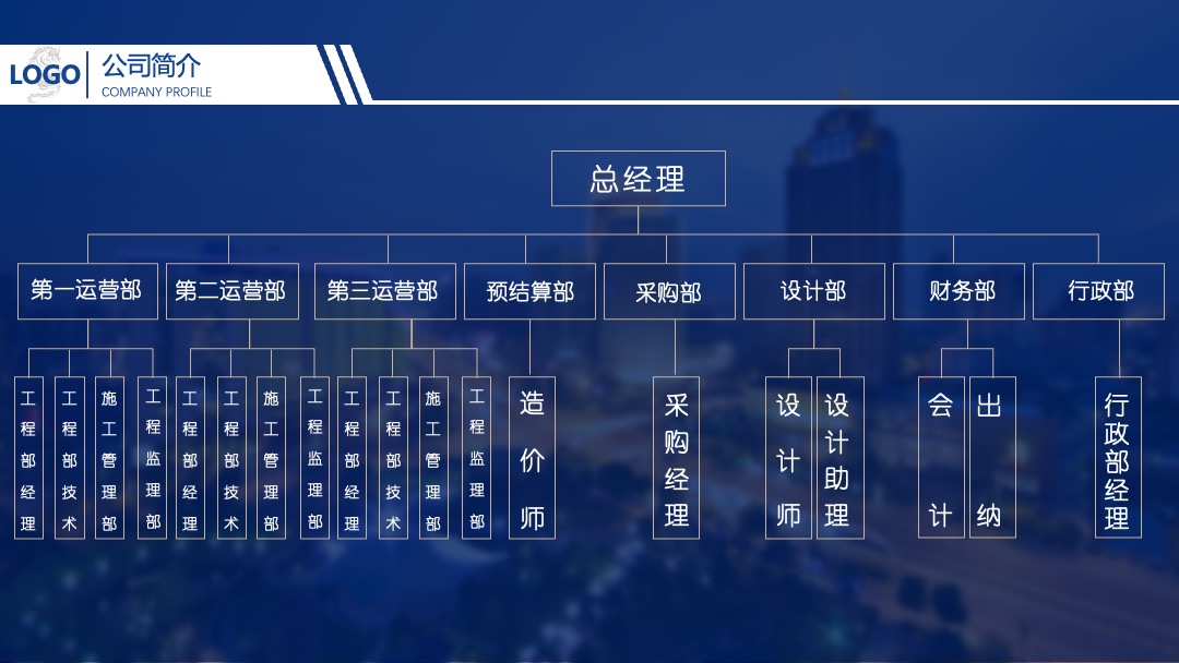PPT模板  蓝色商务科技公司简介PPT模板免费下载