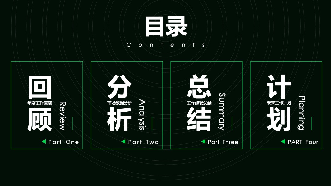PPT模板  暗黑科技年终总结绿色PPT模板免费下载