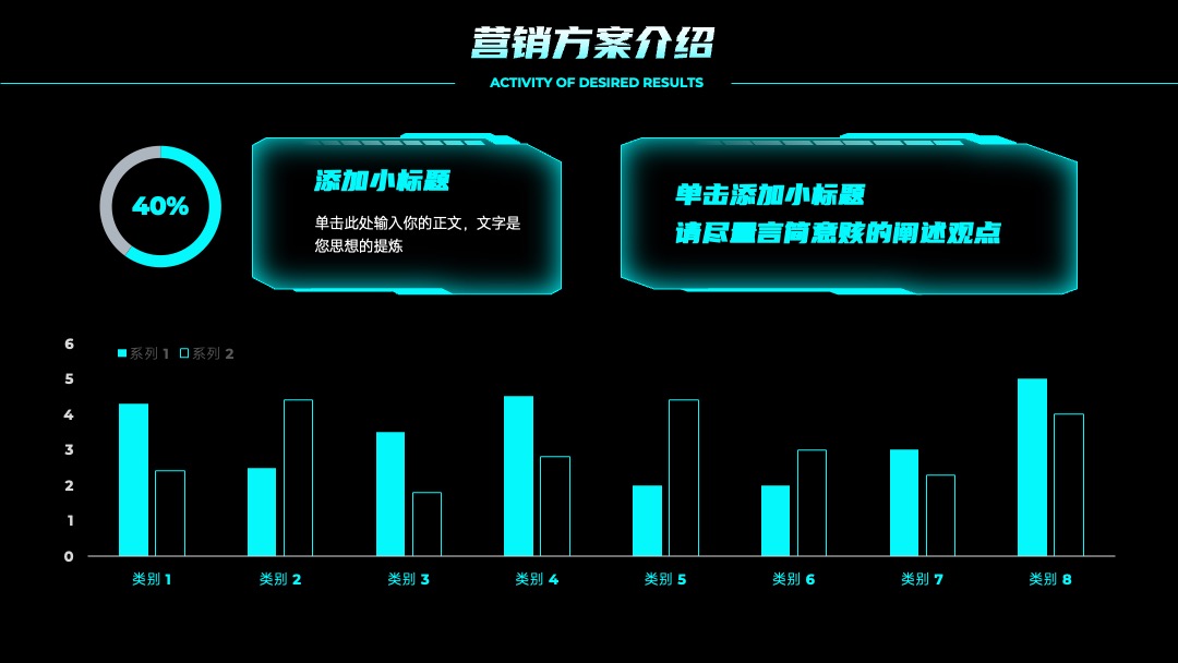 PPT模板  蓝绿色科技风通用营销策划PPT模板免费下载