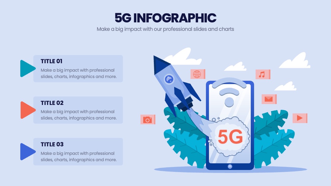 PPT可视化  5G幻灯片内容可视化信息图表PPT模板免费下载