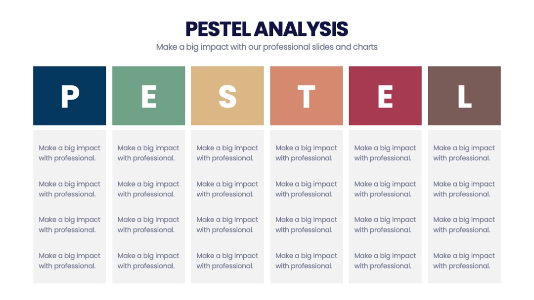 PESTEL分析幻灯片内容可视化信息图表PPT模板免费下载