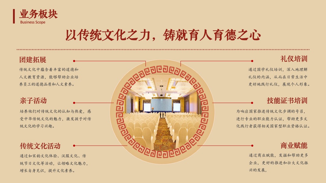 PPT模板  金红国风企业介绍PPT模板免费下载