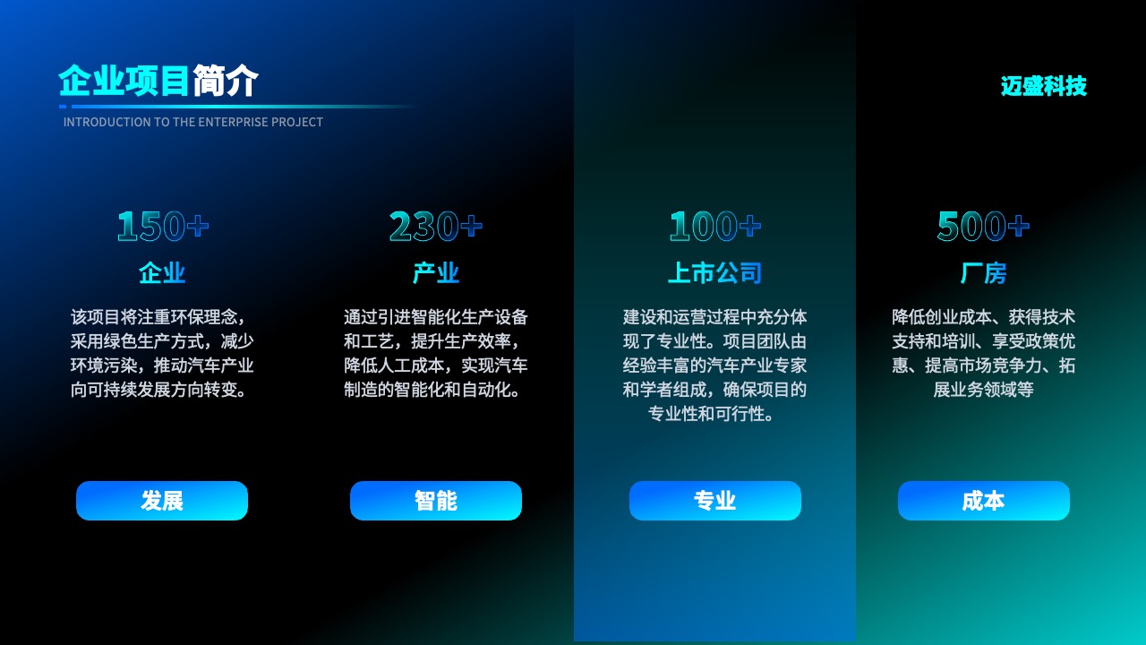 PPT模板  蓝黑炫酷风新能源车企企业宣传PPT