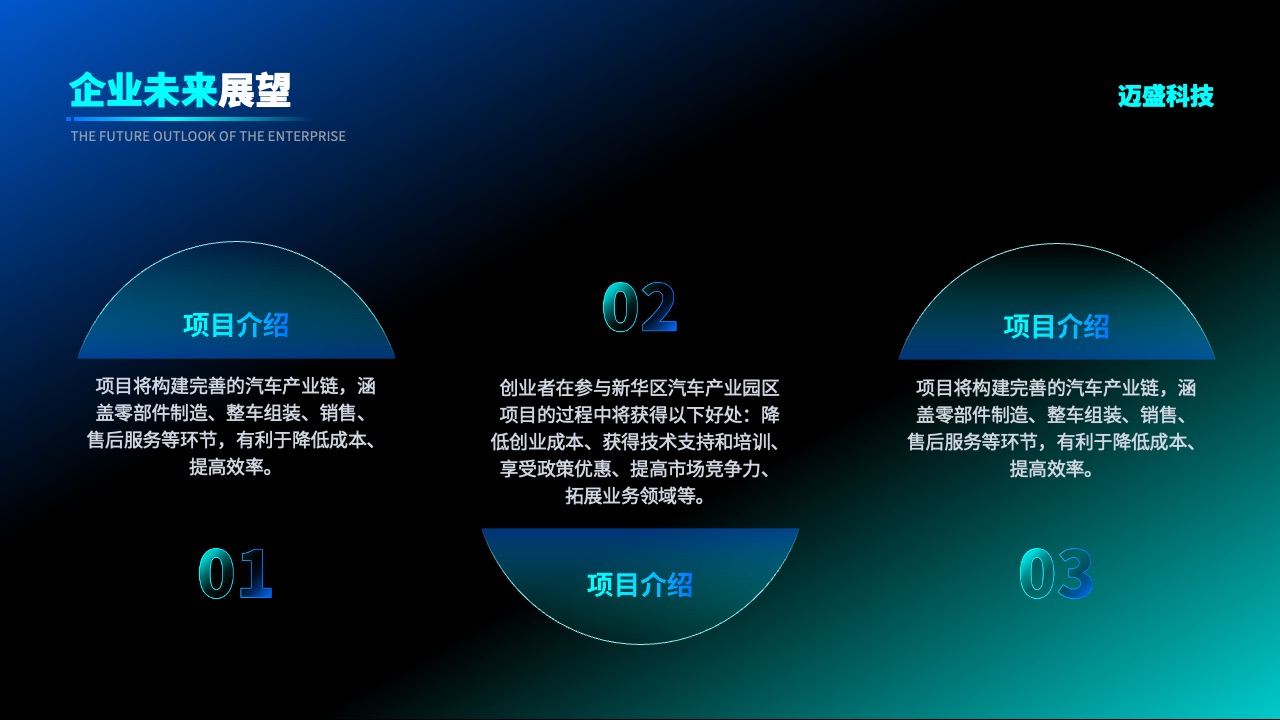 PPT模板  蓝黑炫酷风新能源车企企业宣传PPT
