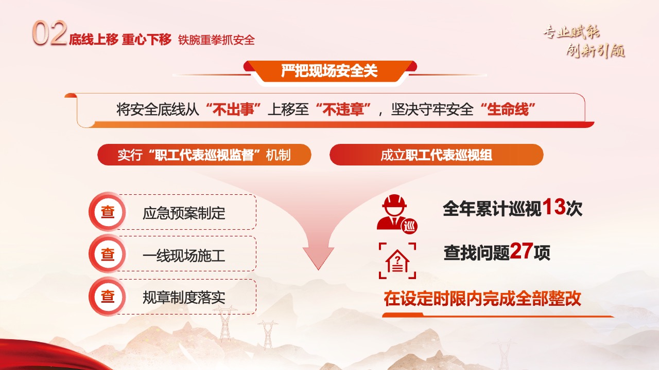 PPT模板  党建红色高效优质推进后勤工程项目建设PPT模板免费下载