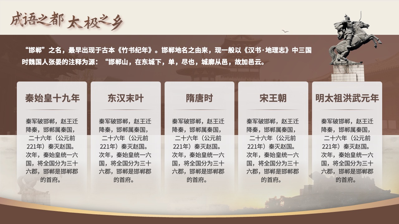 PPT模板  邯郸成语之都太极之乡PPT模板免费下载