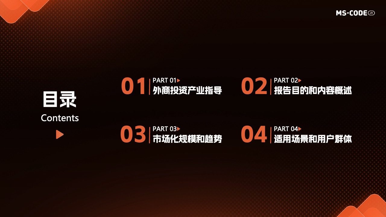 外商投资产业指导报告PPT模板免费下载