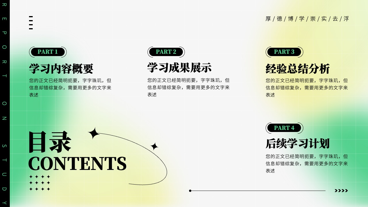 学习内容与经验总结PPT模板免费下载