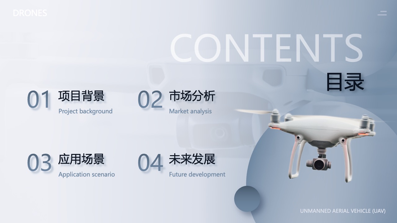 无人机市场与应用PPT模板免费下载