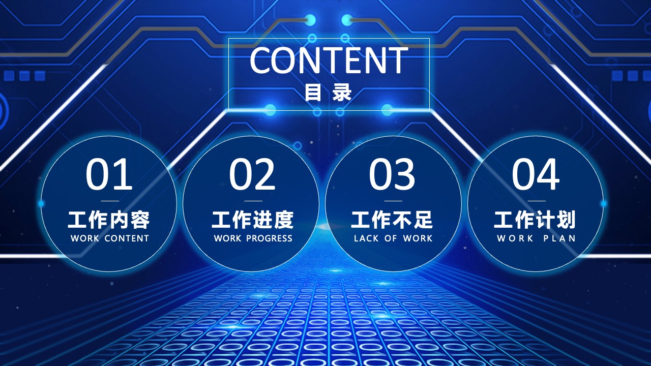 工作汇报目录PPT模板免费下载