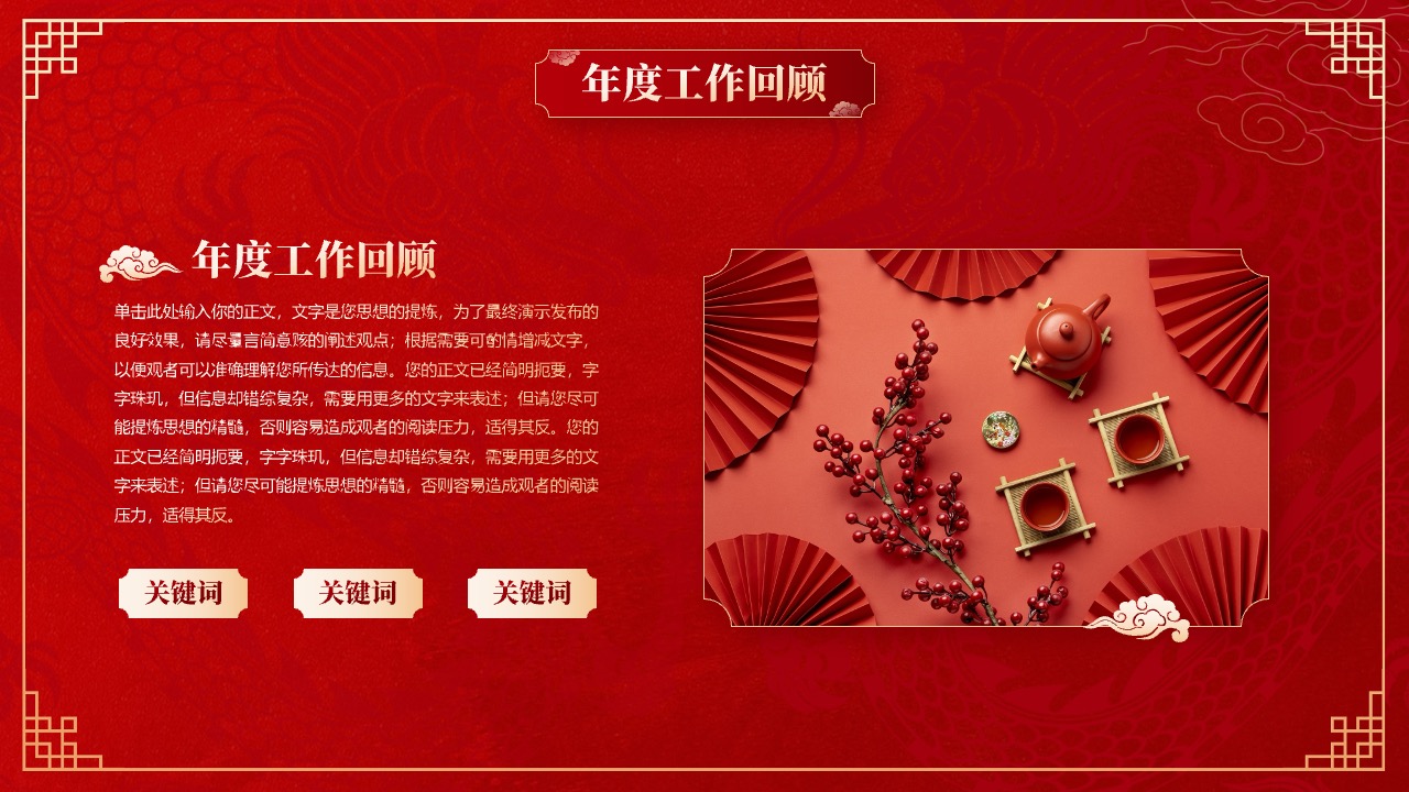 年度工作回顾与关键词提炼PPT模板免费下载