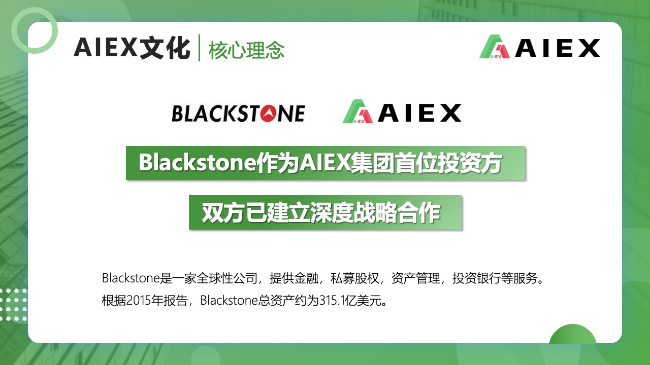 AIEX集团与Blackstone的战略合作PPT模板免费下载