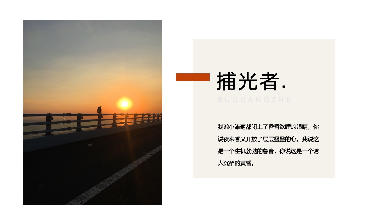 捕光者：暮春与黄昏的诗意PPT模板免费下载