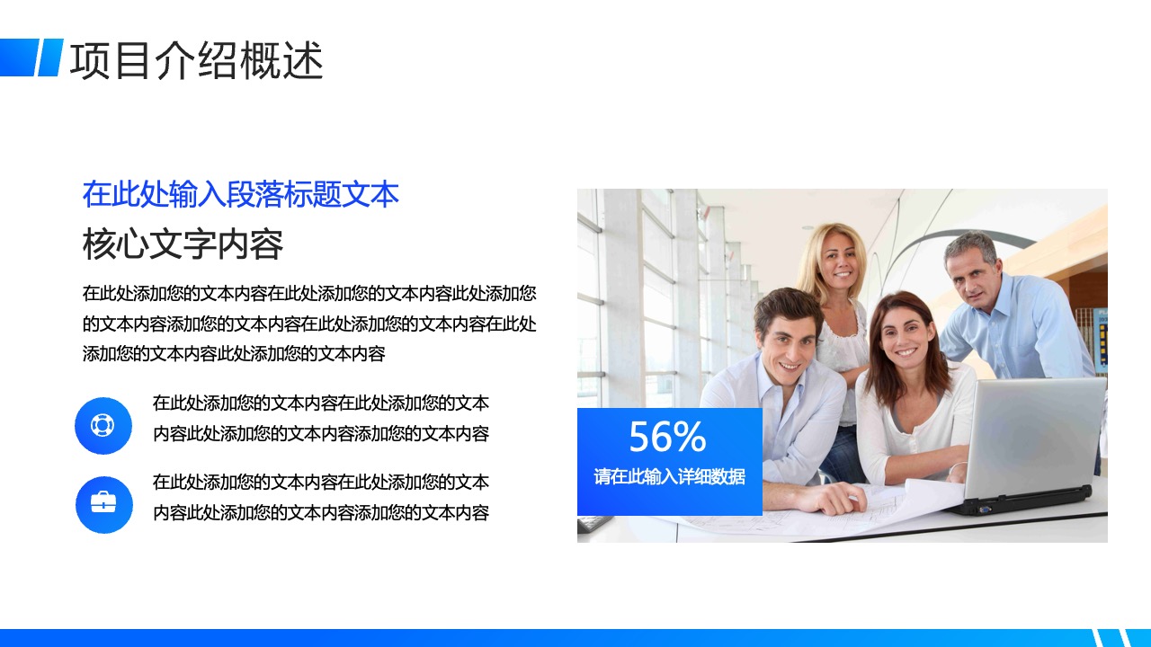 项目介绍概述：核心内容与数据展示PPT模板免费下载