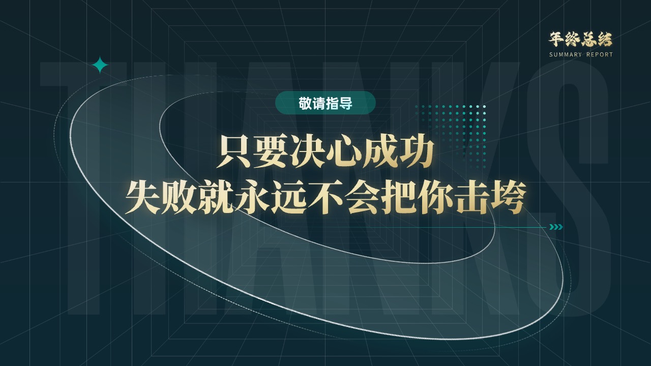 手终总结：成功与决心的宣言PPT模板免费下载