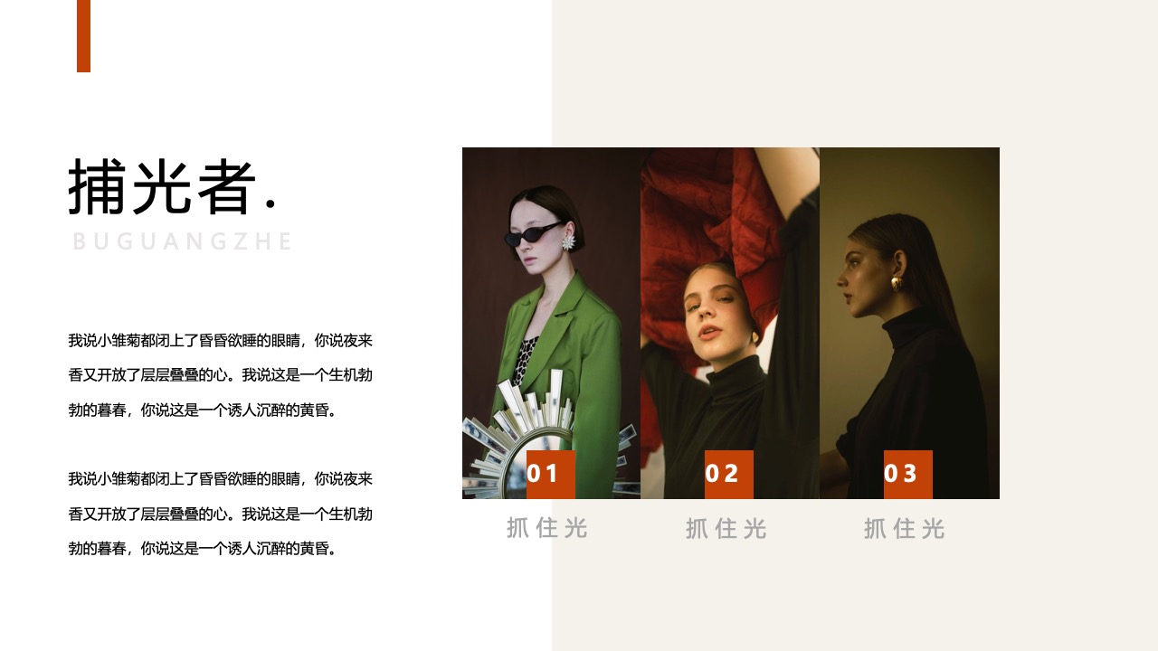 捕光者：暮春与黄昏的诗意对话PPT模板免费下载