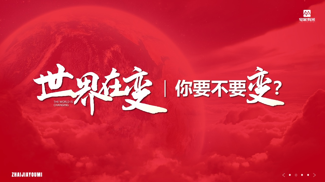 宅家有米与世界变化的思考PPT模板免费下载