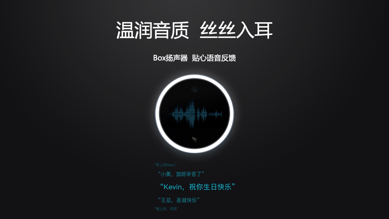 个性化语音反馈：Box扬声器的温馨问候PPT模板免费下载