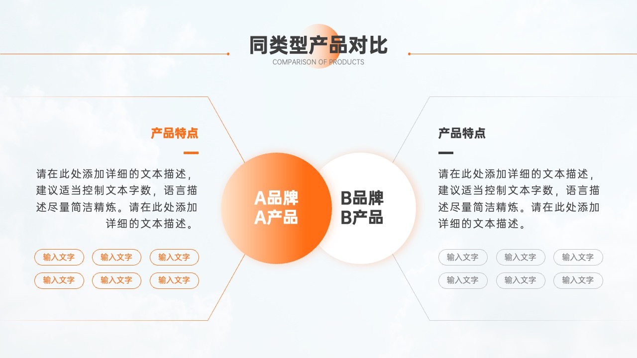 同类型产品对比：特点与描述PPT模板免费下载